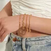 Länkkedja En mängd enkla metalltjock set guld silver trend retro punk överdrivna armband damtillbehör höst och vinter fawn22