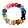 20 stks / partij satijn scrunchies vrouwen elastische rubberen bands meisjes solide paardenstaart houder banden touw haaraccessoires