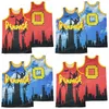 City The Video Game Retro 0 Rampage Basketball Jersey SKYLINE Rouge Bleu Tout Cousu Sport Respirant Top Qualité