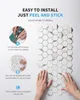 Art3D Pegatinas de pared de 6 hojas 3D autoadhesiva Hexagon Peelic Peel and Stick Backsplash Tejas para la cocina Baño, Fondos de pantalla (31x30cm)