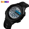 SKMEI 2 Time Sport Watch Men Chrono Stopwatch Armbandsur för Mens Utomhus Digital Väckarklocka Montre Homme 1374 Hour Q0524