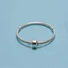 925 Silver 3MM china snake Bracelets for Pandora charm bead 18K Rose gold CZ fit women's fine jewelry