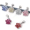 Encantadoras etiquetas de perro personalizadas grabadas perro mascota ID nombre Collar etiqueta colgante accesorios para mascotas pata brillo personalizado perro Collar etiqueta DAJ48