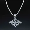 Aço inoxidável bruxaria witch039s nó geometria longa corrente colar para homens mulheres cor prata jóias bijoux femme n4273s028765014