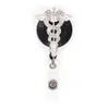 Whole Key Rings Rhinestone Nurse Medical Doctor Symbol Cossing With Two Wings ID Badge Reel320i