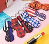 DHL 209 Colors Pattern Printing Favor Chapstick Holder Girl Lipstick Keychain For Party Favors Valentines Gift