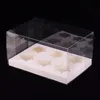 Gift Wrap PVC Hard Mold Cup Cake Box 2/4/6/12 Wrapped Muffin Dubbelzijdig Transparant Gebak 2 Kleuren Kantofferkopjes 2pcs \ Set