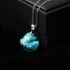 Pendentif Colliers Collier lumineux circulaire pour femmes filles chaîne simple tour de cou résine transparente boule boule lune bijoux cadeaux 348t