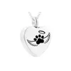 Pet souvenir pendant necklace angel dog with wings urn dog paw print cremation jewelry