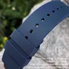 리처드 화이트 블루 밀 나비 버클 소프트 자연 스트랩 나사 구멍 팔찌 h0915에 대 한 20mm 고품질 실리콘 고무 시계 밴드