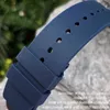 Bracelet de montre en caoutchouc de silicone de haute qualité de 20 mm pour Richard Blanc Bleu Mille Boucle Papillon Bracelet Nature Souple Bracelet à Trou de Vis H2446