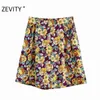 Kvinnor mode tropisk blomma utskrift avslappnad bermuda shorts dam elastisk midja chic shorts pantalone cortos p911 210420