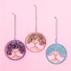 Crylasl Tree of Life Decor Decor Wall Hang Made Made Dream Catcher Christmas Ornement d￩coration bleu violet violet