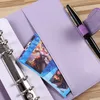 Glitter Filing Folder Tomma anteckningsbindemedel A5 A6 Holografisk budget Binder 6 Ringhål PU Läder täckt lös lövspiralplanerare utan inre papper Anpassad logotyp