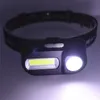 Bärbar mini XPE + COB LED Headlamp USB Uppladdningsbar Camping Head Lamp Fiske Headlight Flowlight Torch