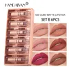 HANDAIYAN 6PCS VELVET Matte Small Ice Cube Lipstick Set Non-Fading Långvarig Vattentät Fuktig Non Sticky Lip Makeup