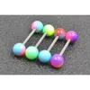 50pcs Vücut Takı Piercing Dil Yüzüğü Barbells Mipon Bar 14G16mmx16mmx6mm Mix Güzel renkler9618057