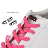 2Pair ny no tie shoelaces speciella kreativa barn vuxna unisex sneakers skor snören strängar platt elastisk låsning shoelace