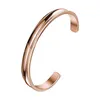 Pulseira pulseira de aço inoxidável pulseira pulseira c-shaped aberto côncavo arco groove ouro borracha ouro cor prata titanium cuff