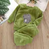 Baby Junge Mädchen Pyjamas Set Flanell Fleece Kleinkind Kinder Kind Warme Catoon Dinosaurier Nachtwäsche Kleidung Winter Herbst Frühling 1-6Y 211130