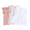 Spring Summer Kids Fly Short Sleeve Dresses Girls Cute Lovely Princess Dress Baby Child Fashion Clothes for Toddler 210329