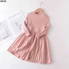 OFCS filles robe pull automne hiver enfants à manches longues robe de princesse doux Tutu robes de soirée noël bébé fille vêtements G1129