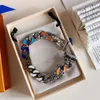Men's Chain Bracelet Unfading Titanium Steel Crystal Hand catenary Luxury Brand Bracelets 20cm