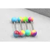 50pcs Vücut Takı Piercing Dil Yüzüğü Barbells Mipon Bar 14G16mmx16mmx6mm Mix Güzel renkler9618057