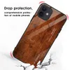 Étuis de téléphone en verre trempé à Grain de bois pour iPhone 13 Pro Max 12 Mini 11 XR 8 Plus Samsung S20 S21 Ultra Note 20