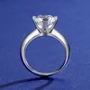 Fedi nuziali, 3 Carat 18 carati 18 carati 18 carati Moissanite Diamond Stone 100% 925 sterling argento per le donne anello di nozze di alta qualità