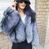Kvinnors Fur Faux Luxury Winter Women Coat Full Sleeve Girl Real Natural Short Jacket med 2021 Hög kvalitet