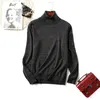 Qooth Turtleneck Långärmad Multi-Color Sweater Kvinnors Tjock Strikkad Bright Line Pullover Sweater Slim All Match Tops Qt723 210518
