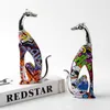 European and American creative color animal squat Doberman resin crafts home study TV cabinet decorations ornaments 210924