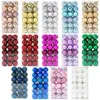 36 pièces boules de noël en plastique or Rose ornement 4 cm accrocher boule pendentif intérieur nouvel an arbre de noël décor maison décoration de noël P205q