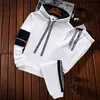 Vinter Hoodie sätter män Tracksuit Casual Tröja + Sweatpants 2 Piece Set Male Pullover Hoody Fashion Streetwear Kläder 211123