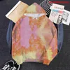 Tie Färg Hoodies Oversized Sweatshirt Kpop Kläder Harajuku Sweatshirts Streetwear Women Tops Långärmad Gorgeous Tiedye Hoody Mäns