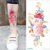 Waterdichte Tijdelijke Tattoo Kleurrijke Sticker Rose Flowers Leave Flash Tattoos Body Art Full Arm Fake Sleeve