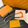 21ss L Designer Chains 3color épissage collier en bambou bracelet orange marée d'herbe or avec lien de boîte 27059815