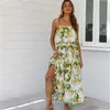 Women Dress Bandage Sleeveless Print Dresses Plus Size Long Bohemian Summer Clothes Fashion 210524