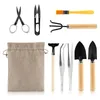 Pièces Mini bonsaï outils Kit d'outils de jardinage plantation de Cactus plantes succulentes Pot sacs de rangement