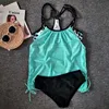 Gradient Tankini Set Garnitur Damski Plus Size Swimsuit Swimwear Kobiet 3XL Oversized Swimdress Kąpiel 210712