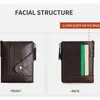 Moda Zipper Snap Anti Kradzież RFID Prawdziwej Skóry Luksusowej Wizytówki Uchwyt Kpiese Portfele