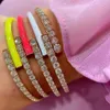 7 kleuren open ingestelde neon-emaille armband voor vrouwen Hot Selling Q0720