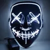 High quality DHL10style EL Wire Skeleton Ghost Led Mask Flash Glowing Halloween Cosplay Party Masquerade Face Horror