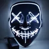 Hochwertige DHL10style EL Wire Skeleton Ghost LED-Maske Flash Glowing Halloween Cosplay Party Masquerade Face Horror