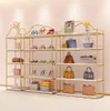 Meble komercyjne Sklep obuwniczy Wyświetlacz Shelf Landing Shop Kombinacja Kreatywne ubrania Buty wielowarstwowe Stojaki