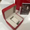 Kırmızı Kutu Erkek İzle Ahşap Kutu Orijinal İç Dış Kadın Saatleri Kutuları Kağıtları Hediye Çantası Kol Saatleri kutusu izle kılıfı