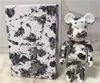 Il più nuovo stile 400% 28CM Bearbrick L'ABS Splash-ink Moda orso Chiaki figure Giocattolo per collezionisti Bearbrick Art Work modello decorazione giocattoli gif