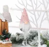 Natal artesanal gnomo gnomo scandinavian tomte santa nisse brinquedo de pelúcia nordic com lantejoulas chapéu mesa ornamento xmas decorações dd517