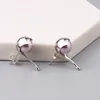 925 Sterling Prata Stud Shell Grânulos Brincos Feminino Simples e Atmosférico Design Estilo Frio ASSymmetric Street All-Match Jóias